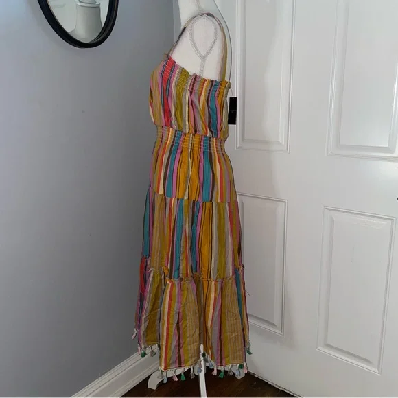 NWT Tahari ASL Smocked Tasseled-Hem Dress - Picture 4 of 13